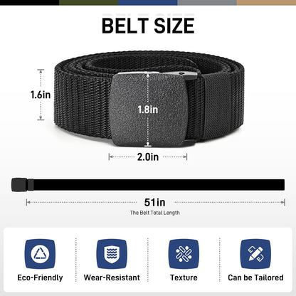 HOTUNGGJKB Tactical Men's Nylon Belts,5 Pack Mens Belts Casual，Military Canvas Outdoor Metal-free Belts