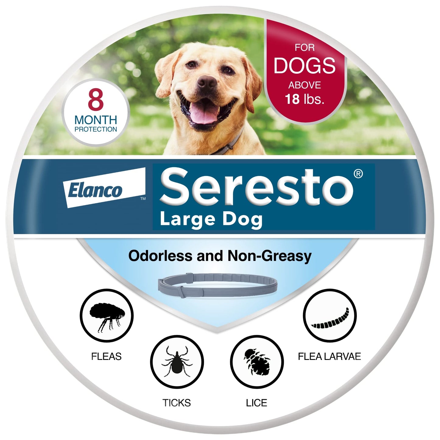 HOTSeresto Flea & Tick Collar For Dogs Over 18 lbs., Treatment & Prevention, Vet-Recommend, 8 Month Protection