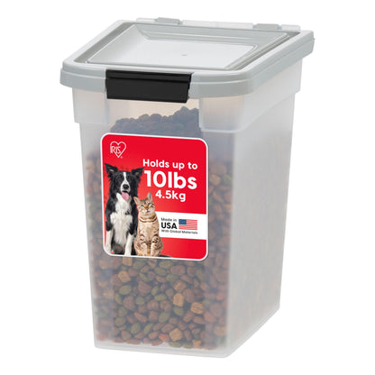 HOTIRIS USA Dog Food Storage Container, Airtight, 30 lb Capacity, Wheels | Airtight seal keeps kibble, bird seed, and pet food fresh while wheels provide easy mobility around the home.