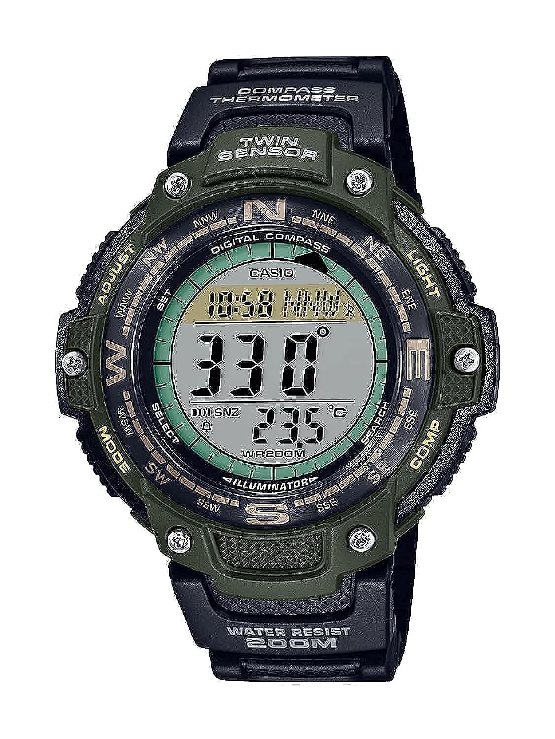 HOTCasio SGW100 Series | Digital Watch & Compass | 200M WR | 100 SEC Stopwatch | Twin Sensor for Direction & Temperature | Low Temp Resistant | World Time | Auto Calendar | Multi Alarm