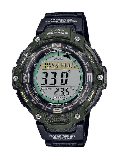 HOTCasio SGW100 Series | Digital Watch & Compass | 200M WR | 100 SEC Stopwatch | Twin Sensor for Direction & Temperature | Low Temp Resistant | World Time | Auto Calendar | Multi Alarm