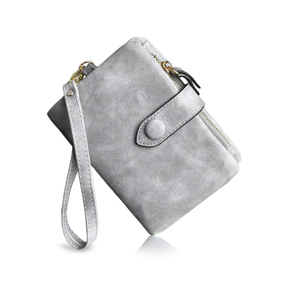 HOTPofeeXIO Womens Small Bifold Leather Wallets RFID Ladies Wristlet with Card Slots id Window Zipper Coin Purse | Small
