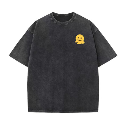 HOTMen's Cotton T-Shirts Oversized Unisex Short Sleeves Casual Loose Wash Solid Basic Tee Tops
