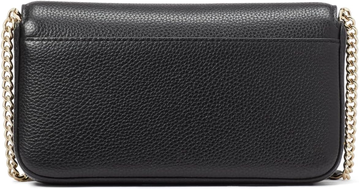 HOTkate spade new york Ava Pebbled Leather Flap Chain Wallet, Black