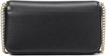 HOTkate spade new york Ava Pebbled Leather Flap Chain Wallet, Black