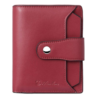 HOTBOSTANTEN Women Leather Wallet RFID Blocking Bifold Zipper Pocket Wallet Card Case Purse with ID Window