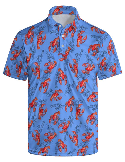 HOTGolf Polo Shirts for Men Funny Print Quick Dry Short Sleeve Performance Golf Shirts Moisture Wicking Polo Shirts