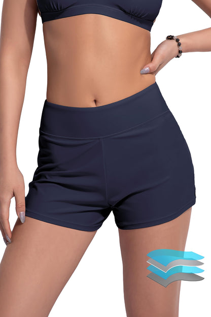 HOTBeautikini Period Swimwear Menstrual Leakproof Swim Shorts Quick Dry 3" High Waist Bathing Suit Bottoms for Teen Girls Women