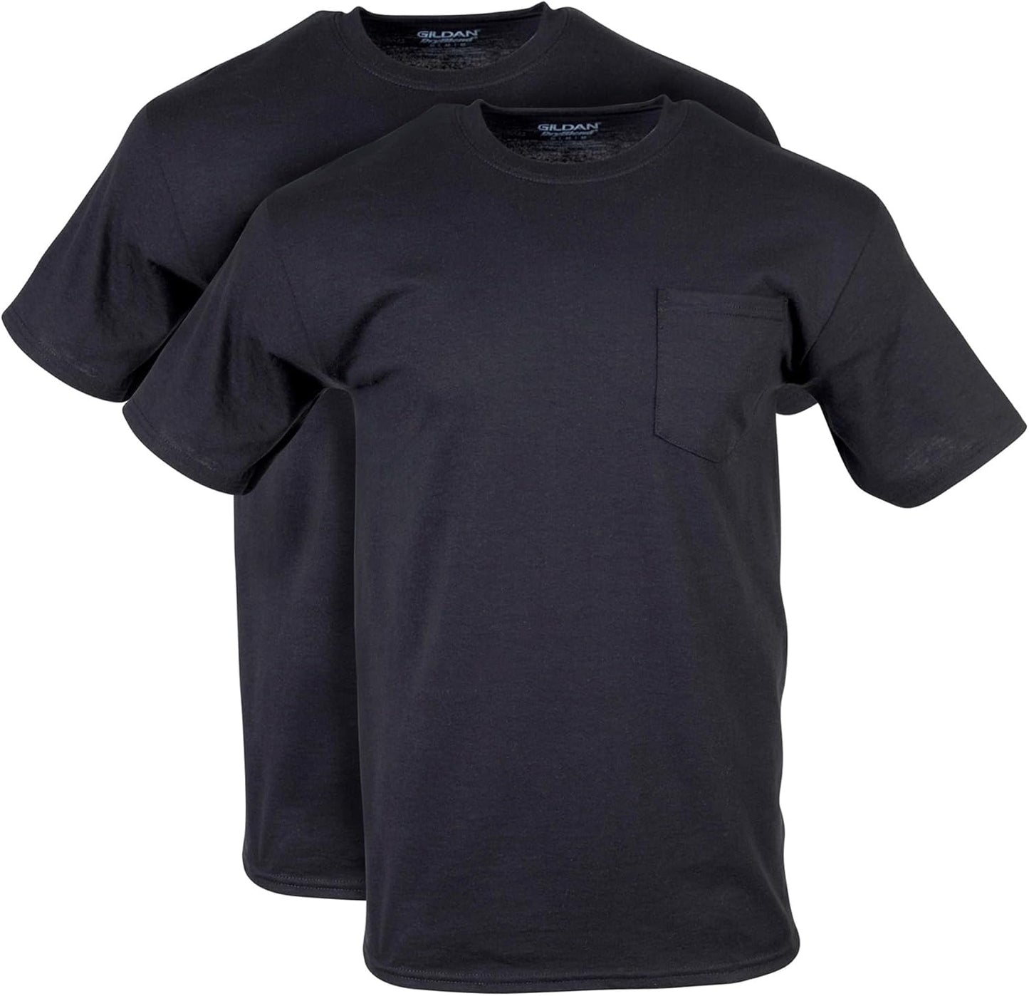 HOTGildan Unisex Adult DryBlend Workwear T-Shirts with Pocket, 2-Pack