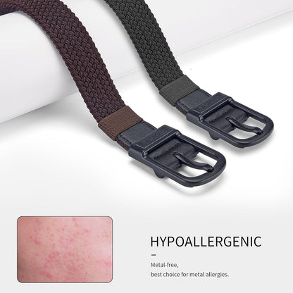 HOTTSA Approved Non Metal Plastic Buckle Hypoallergenic Belt for Men