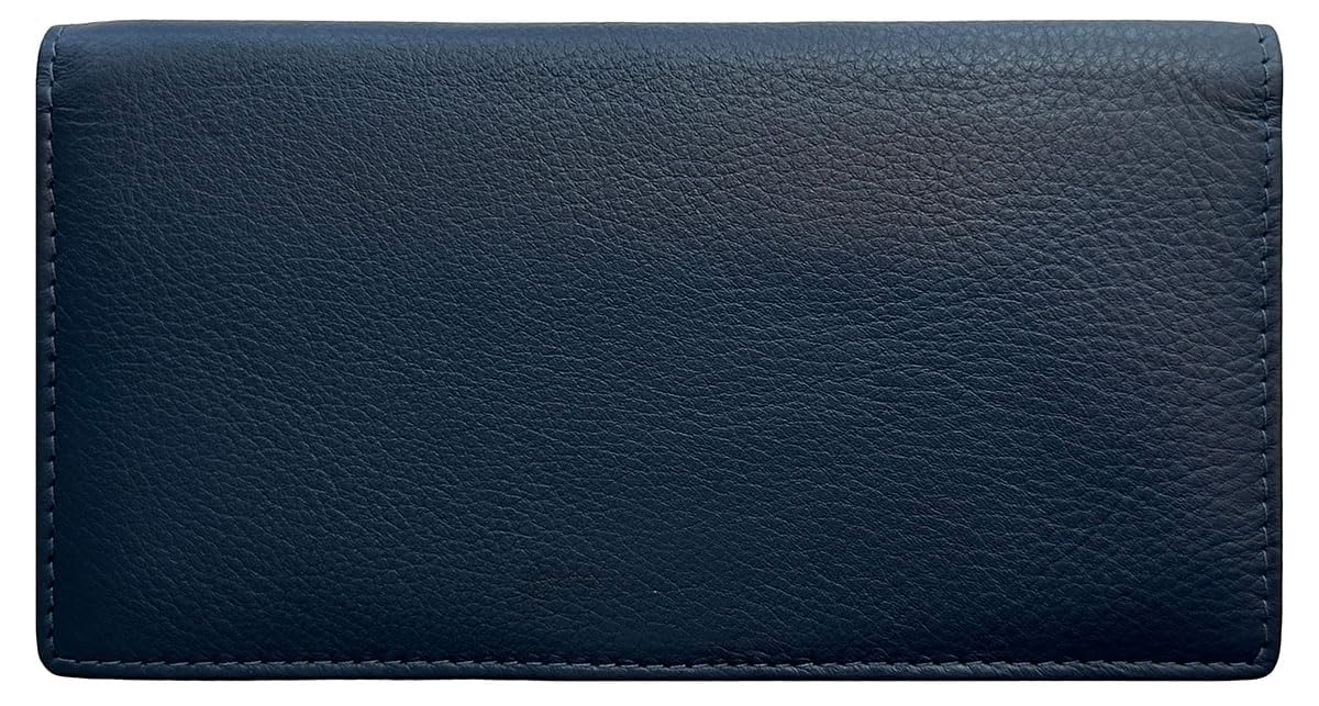 HOTRFID Leather Checkbook Cover With Credit Card Slots and Pen Holder