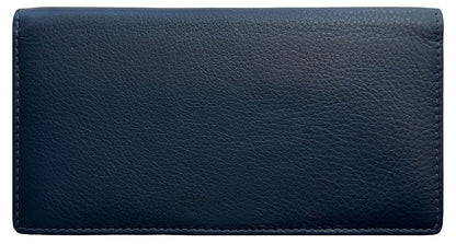 HOTRFID Leather Checkbook Cover With Credit Card Slots and Pen Holder