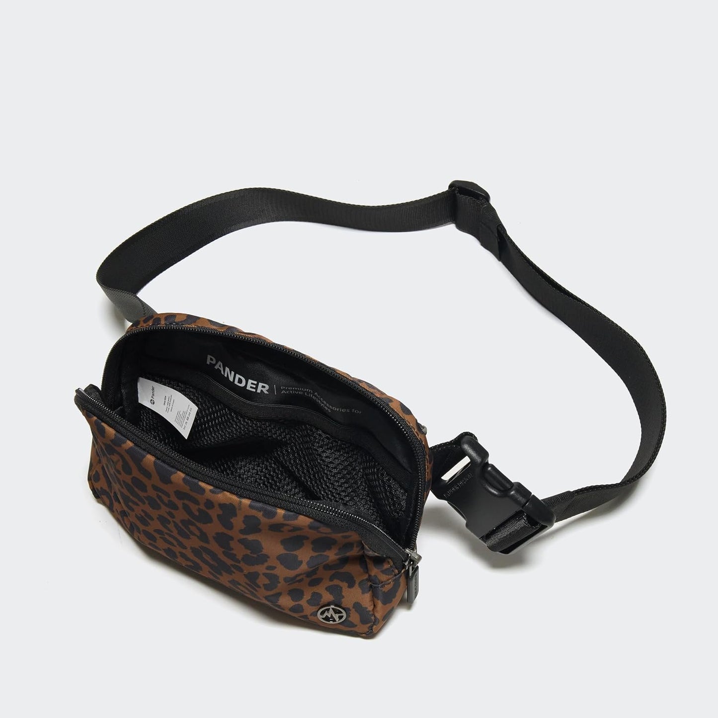 HOTPander Two Way Zipper Fanny Pack Nylon Everywhere Belt Bag for Women, Water Repellent Waist Packs, Crossbody Bags with Adjustable Strap (Midnight Leopard)