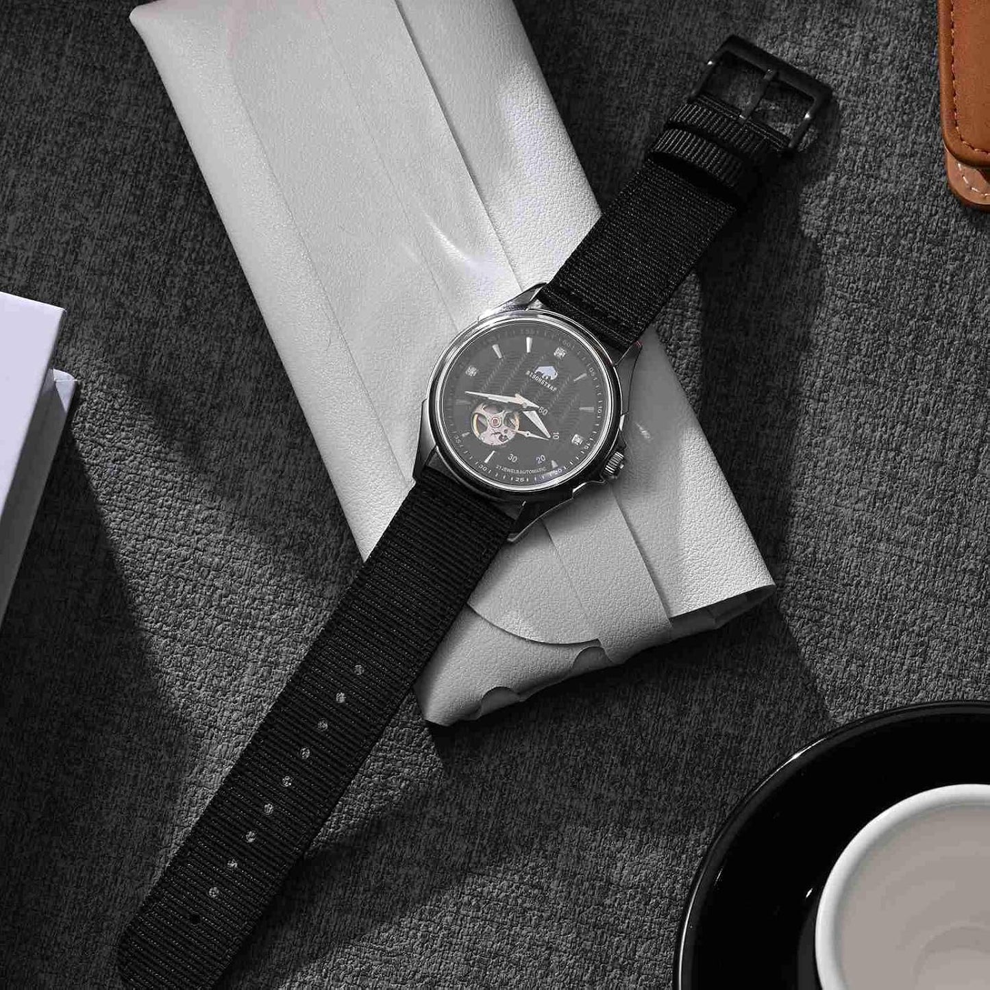 HOTBISONSTRAP Men’s Nylon Watch Bands, Two-Piece Military Watch Straps, Quick Release, Brushed Buckle, Band Width 18mm 19mm 20mm 22mm
