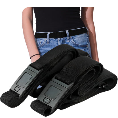 HOTBELTAWAY Easily Adjustable Elastic Flat Buckle No Show Belts for Women – Stretch No Bulge jeans pants