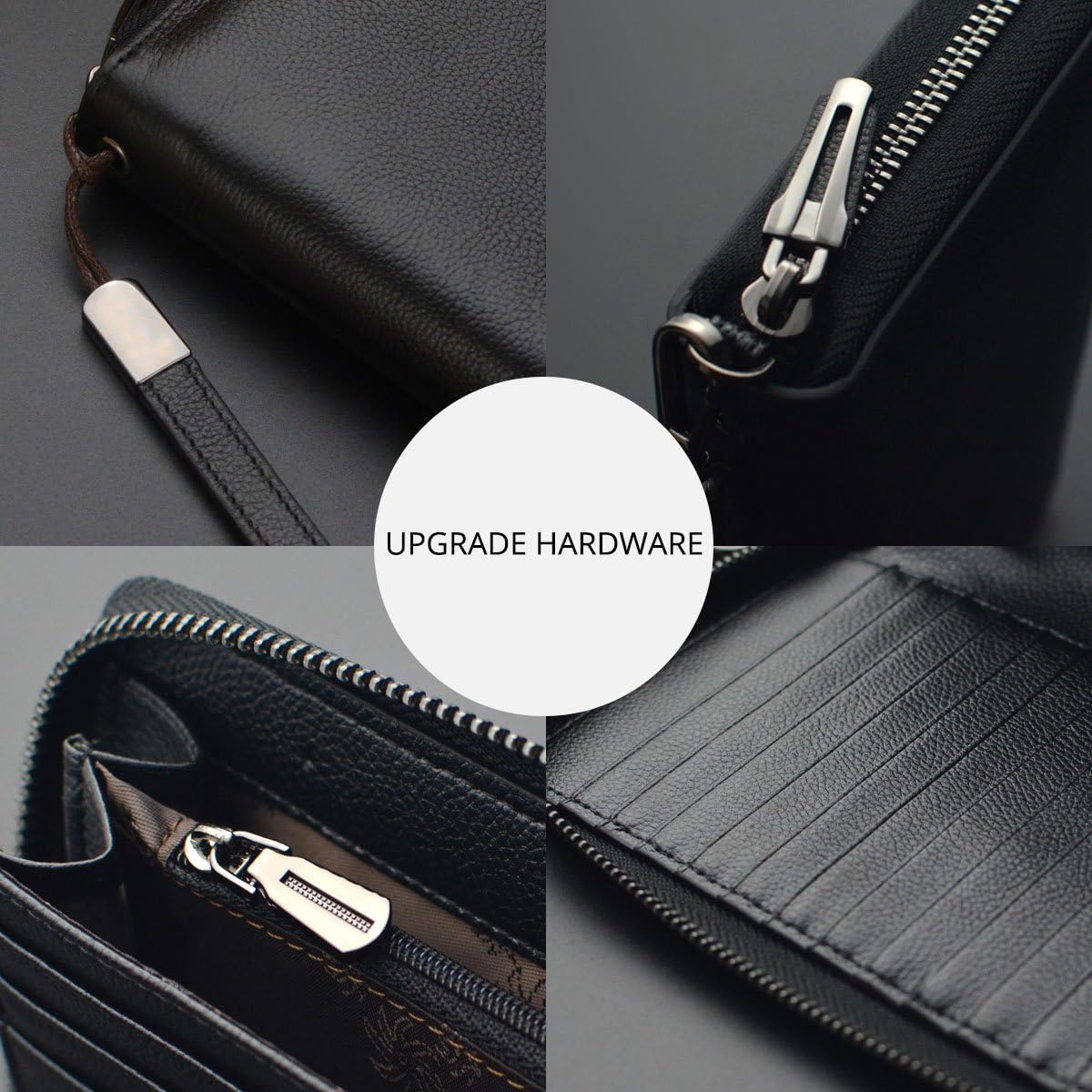 HOTBveyzi Women RFID Blocking Wallet Leather Zip Around Phone Clutch Large Capacity Ladies Travel Purse Wristlet