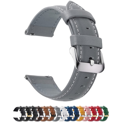 HOTFullmosa Watch Band, Quick Release Leather Watch Strap Compatible with Samsung Galaxy Garmin for Men Women, Replacement Bands Width 12mm 14mm 16mm 18mm 19mm 20mm 21mm 22mm 24mm | Quick Release Replacement Bands with Stainless Steel Metal Clasp, Genuine