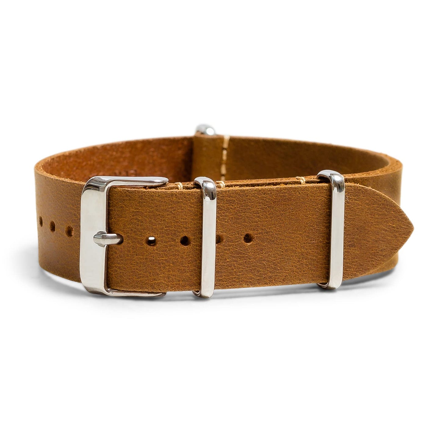 HOTBenchmark Leather Watch Band - Crazy Horse Oiled Leather One-Piece Watch Straps for Men or Women - 18mm, 20mm, 22mm or 24mm Widths