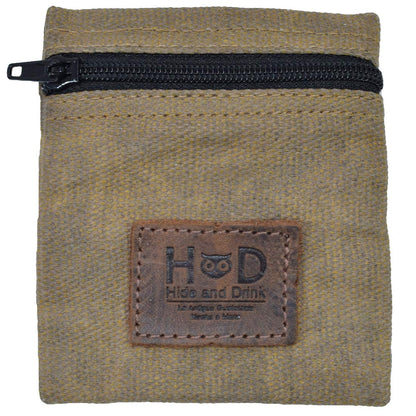 HOTHide & Drink, Water Resistant Waxed Canvas Condom Pouch, Change Valuables Tech Pocket Purse, Classic Partner Gift, Travel & Honeymoon Essentials, Handmade