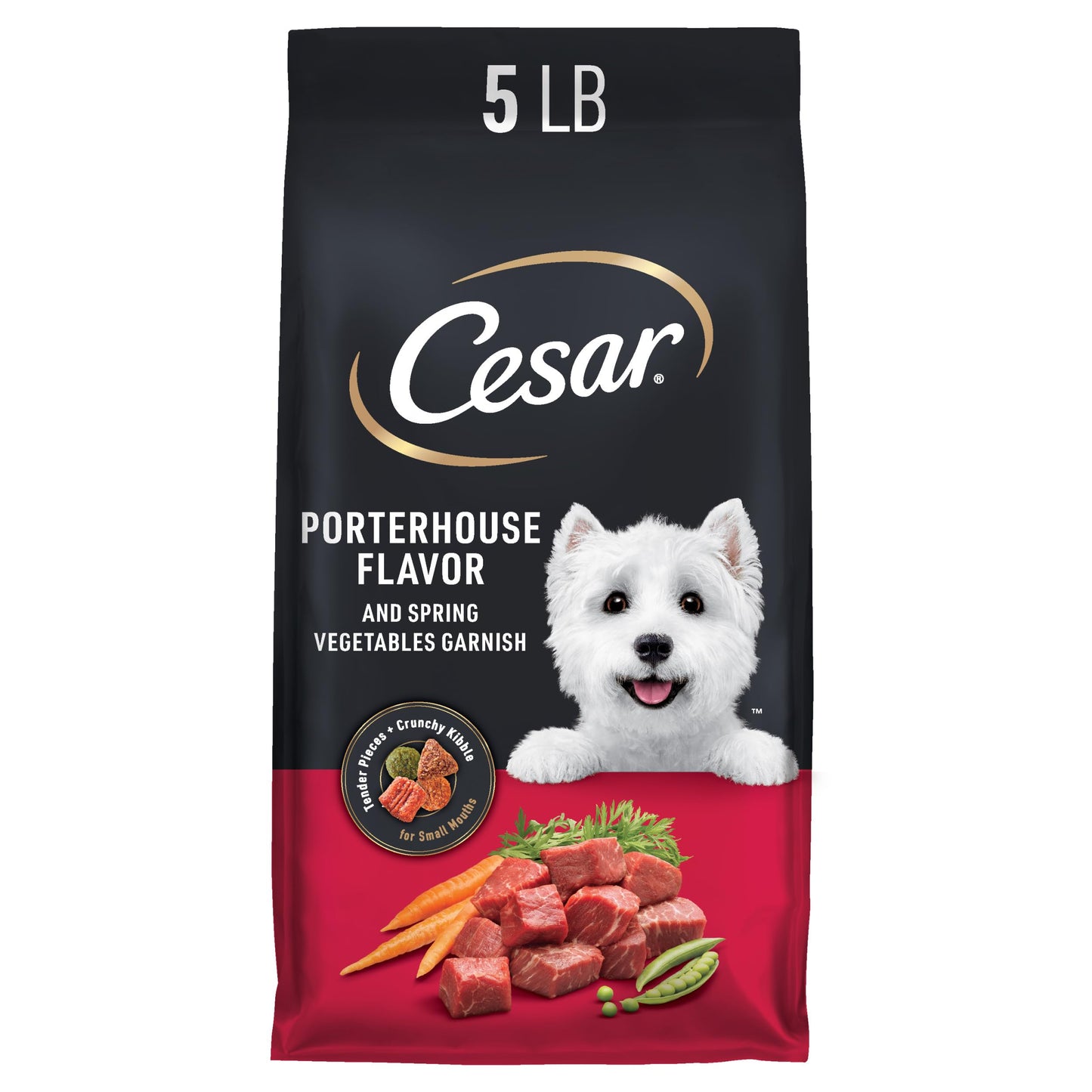 HOTCesar Small Breed Dry Dog Food, Filet Mignon & Spring Vegetables, 12 lb | Made in USA, Real beef #1 ingredient, 26 essential nutrients, supports small breed health, no artificial flavors