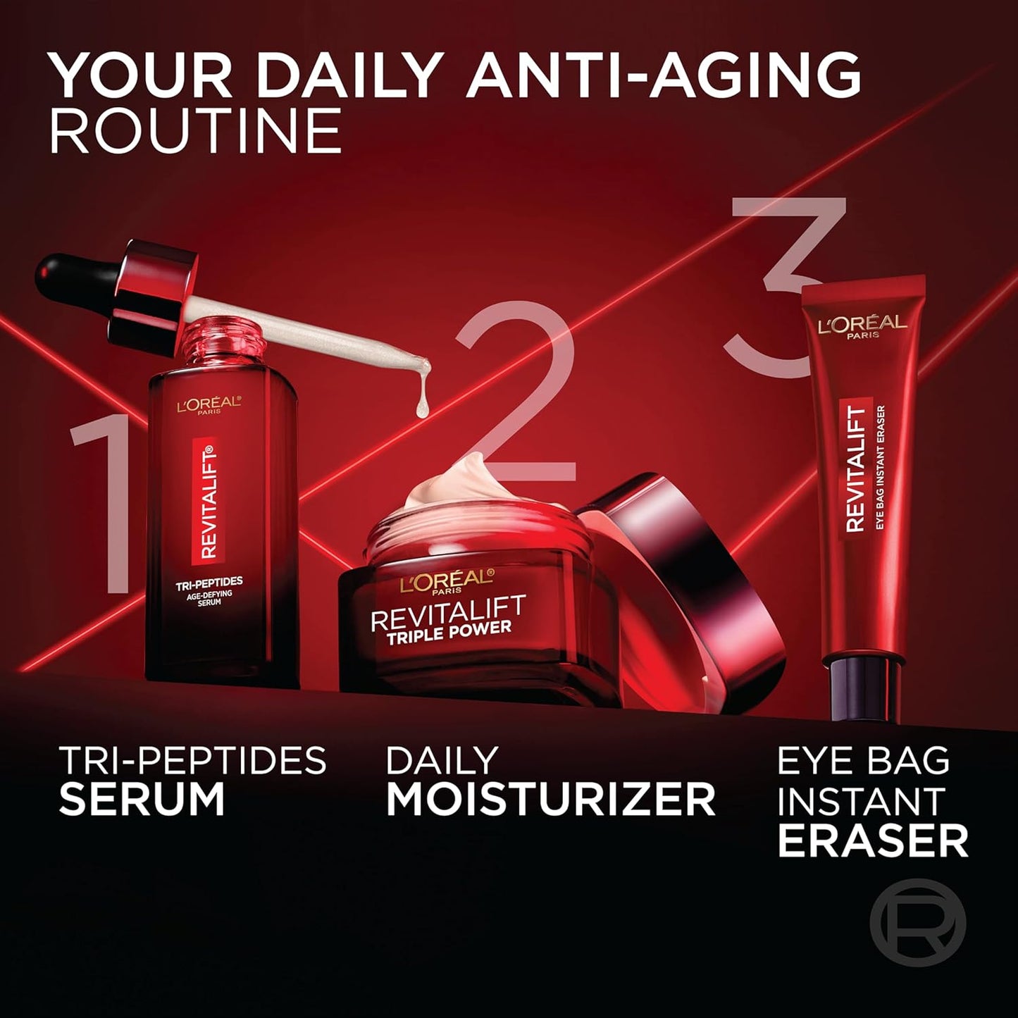 HOTL'Oreal Paris Revitalift Triple Power Anti-Aging Face Moisturizer, Pro Retinol, Hyaluronic Acid & Vitamin C to Reduce Wrinkles, Firm & Brighten Skin, 2.55 Oz