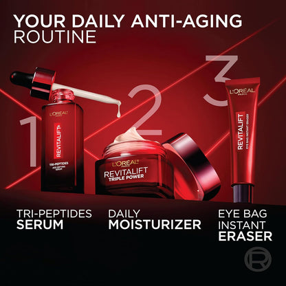 HOTL'Oreal Paris Revitalift Triple Power Anti-Aging Face Moisturizer, Pro Retinol, Hyaluronic Acid & Vitamin C to Reduce Wrinkles, Firm & Brighten Skin, 2.55 Oz