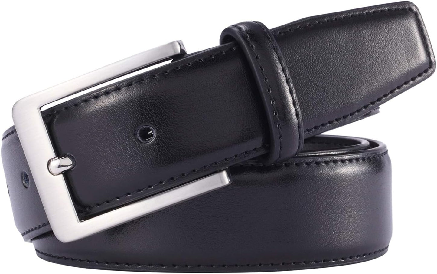 HOTXOUXOU Men's Casual Leather Jeans Belts Classic Work Business Dress Belt with Prong Buckle for Men