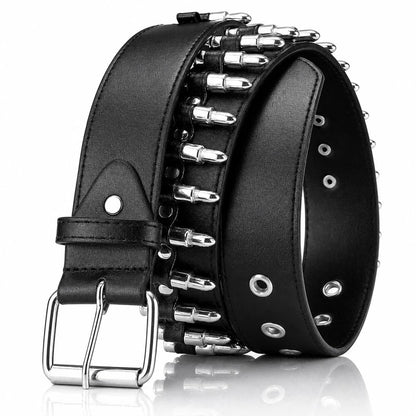 HOTStudded Belt, Metal Punk Rock Rivet Belt with Bright Pyramid Studded for Women Men