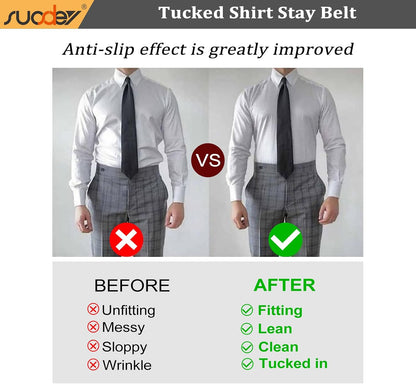 HOTSUOSDEY Shirt Stays Belt for Men Shirt Tucker Holder Crop Top Band for Women Non-slip Adjustable Elastic Band