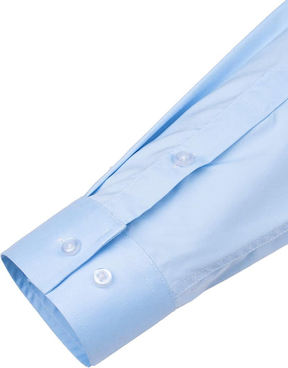 HOTJ.VER Men's Dress Shirts Solid Long Sleeve Stretch Wrinkle-Free Formal Shirt Business Casual Button Down Shirts