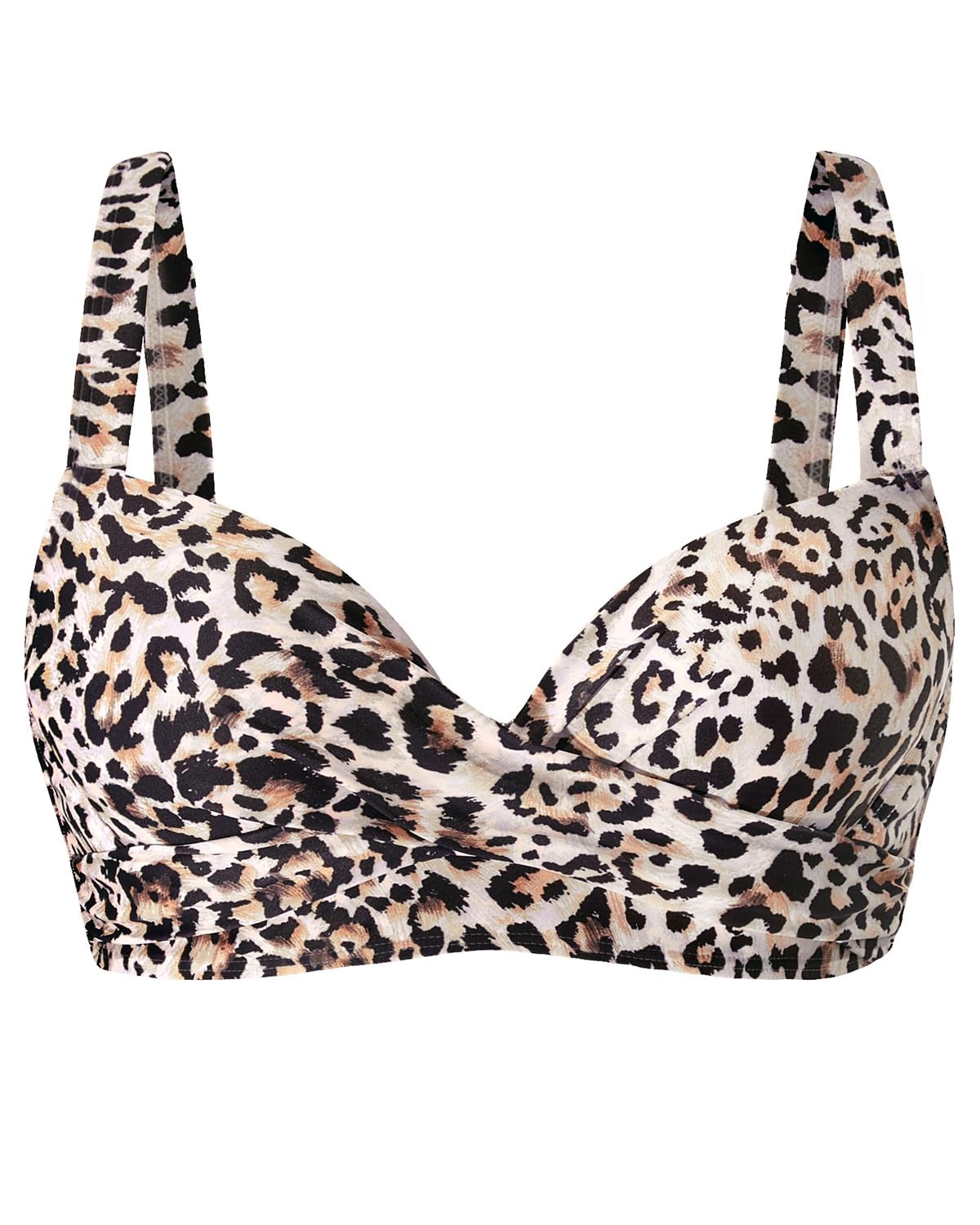 HOTWomen Underwire Bikini Top - Bra Padded Push Up Swimsuit Top | Twist Front Design, Wide Adjustable Straps,Unremovable Cups for Fixed Lift,Full Lining,3-gear Adjustable Hook Closure
