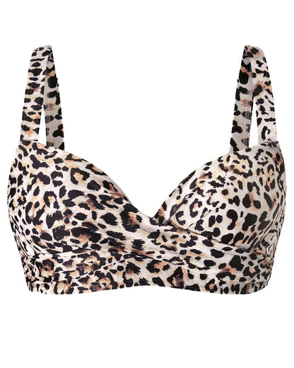 HOTWomen Underwire Bikini Top - Bra Padded Push Up Swimsuit Top | Twist Front Design, Wide Adjustable Straps,Unremovable Cups for Fixed Lift,Full Lining,3-gear Adjustable Hook Closure