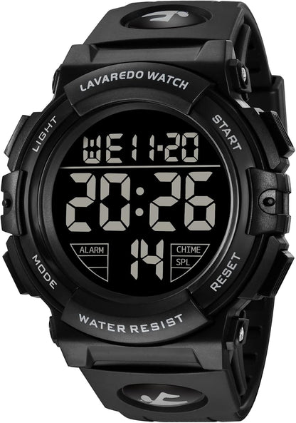 HOTL LAVAREDO Mens Digital Watch Sports Military Watches Waterproof Outdoor Chronograph Wrist Watches for Men with LED Back Ligh/Alarm/Date
