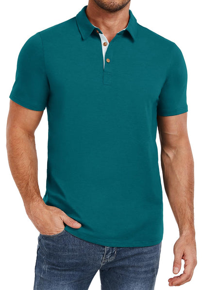 HOTPEGENO Mens Polo Shirts Short Sleeve Casual Cotton Golf Shirts Performance Polo Shirts for Men