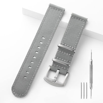 HOTTACTICAL FROG 18 mm 20 mm 22 mm Fast Release Nylon Watch band with Stainless Steel Buckle, Two-Piece Waterproof Nylon Watch Strap for Men and Women