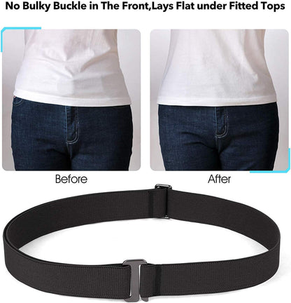 HOTJASGOOD 3/4/5/6 Pack No Show Stretch Belts for Women Invisible Elastic Belt for Jeans Pants Shirt Sweater Tuck Band