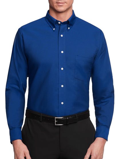 HOTVan Heusen Men's Regular Fit Oxford Solid Buttondown Collar Dress Shirt