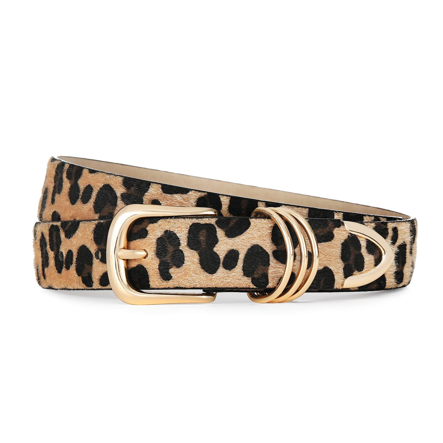 HOTBelts for Women with Gold Buckle Faux Leather Belts Fashion Casual belts for jeans