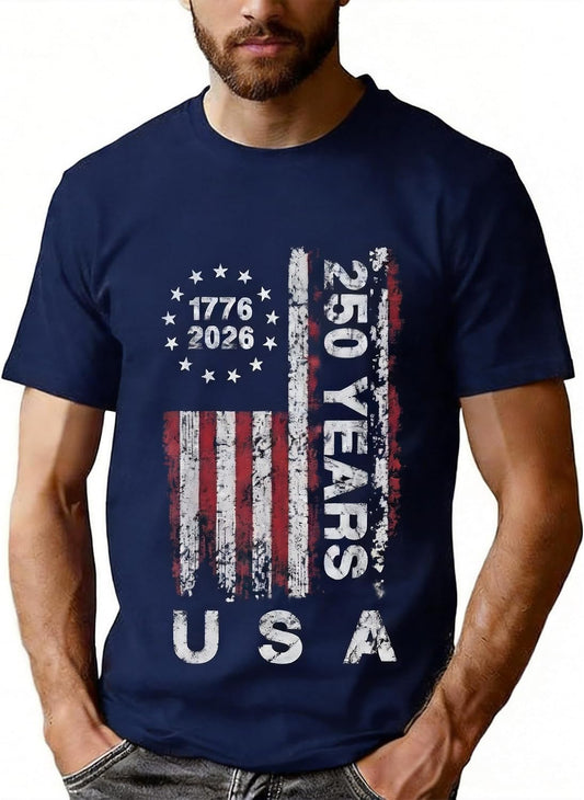 HOT250 Anniversary USA Shirts: 1776-2026 250th Birthday Patriotic American Flag T-Shirt 4th of July Shirt