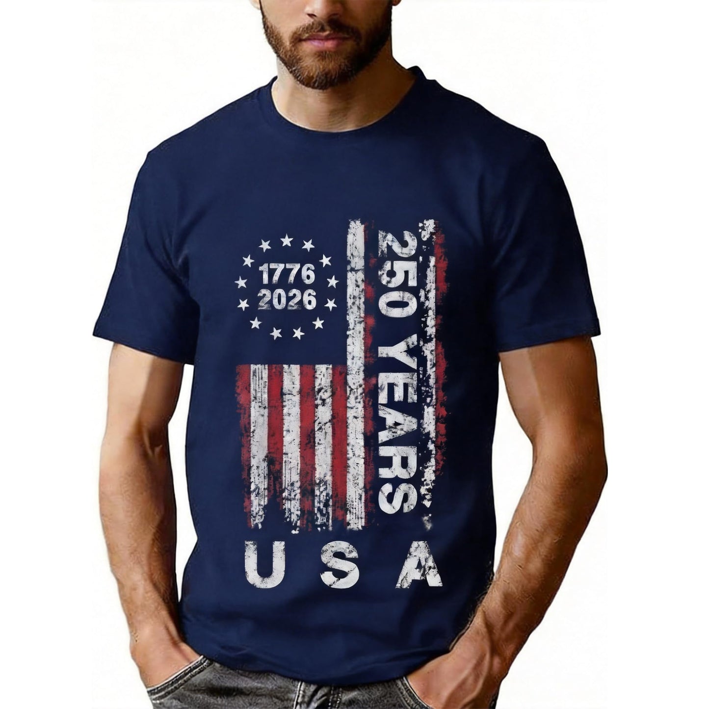 HOT250 Anniversary USA Shirts: 1776-2026 250th Birthday Patriotic American Flag T-Shirt 4th of July Shirt