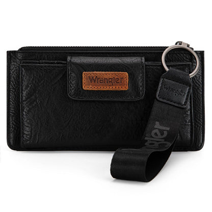 HOTMontana West X Wrangler Brown Wristlet Wallet Minimalist Clutch Womens Wallet Rfid Card Cases & Money Organizers with Coin Purse and Smooth Zipper
