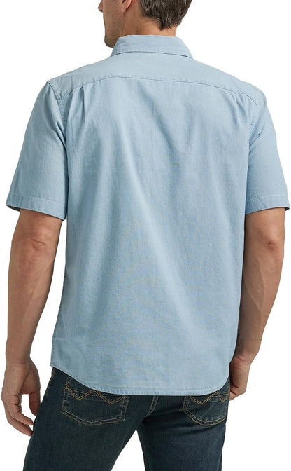 HOTWrangler Authentics Men's Short Sleeve Classic Woven Shirt