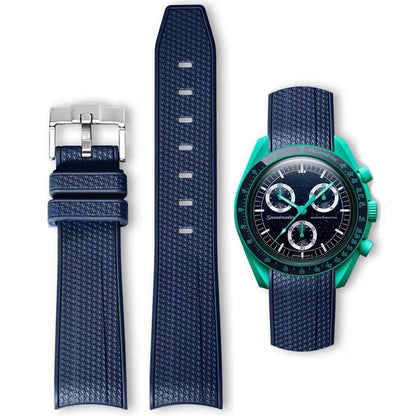 HOTBands for Moonswatch Watch Rubber for Omega x Swatch MoonSwatch 20mm Rolex Seiko Watch Silicone Men with Stainless Steel Replacement Bracelet Original Bracelet Omega x Swatch MoonSwatch Speedmaster