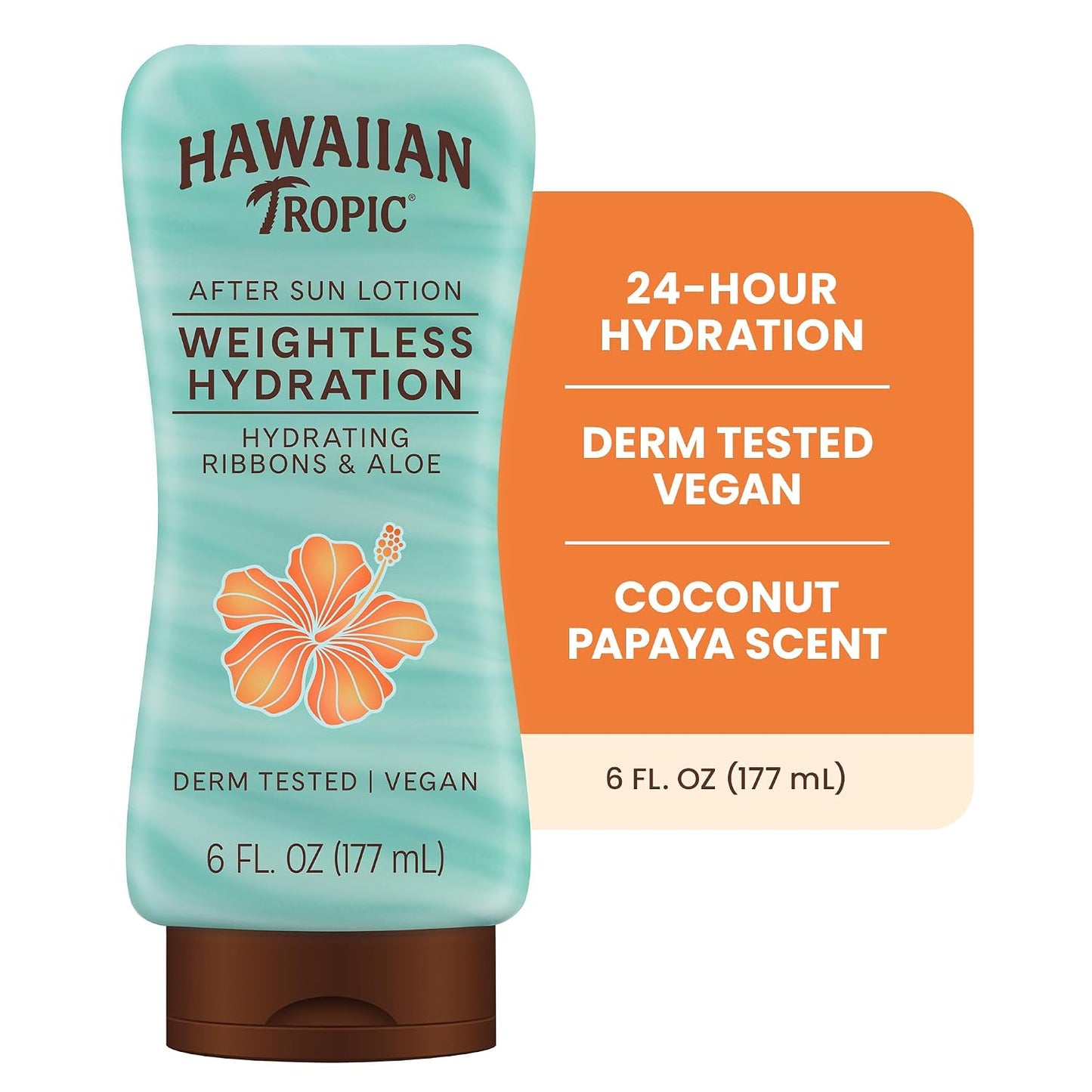 HOTHawaiian Tropic Weightless Hydration After Sun Lotion with Aloe, 6Fl Oz Twin Pack, Hawaiian Tropic Lotion, Moisturizing Lotion, After Sun Care, After Sun Moisturizer, 6Fl Oz each
