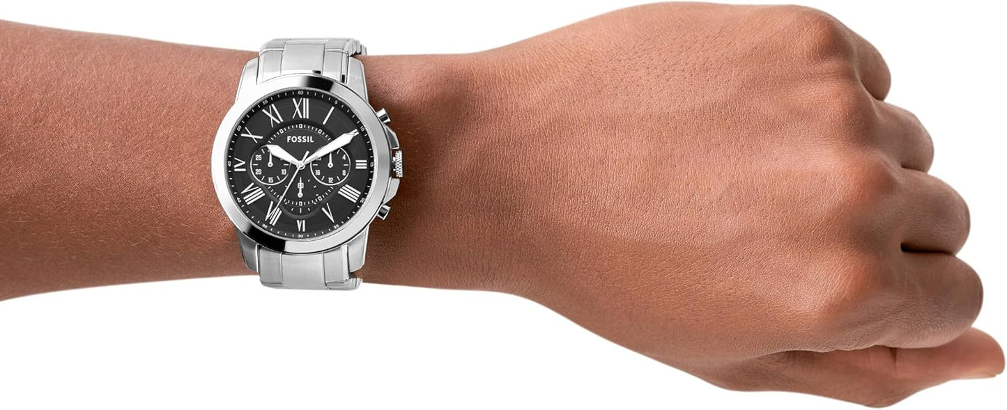 HOTFossil Men's Watch, Grant Quartz Stainless Steel Chronograph Watch for Men