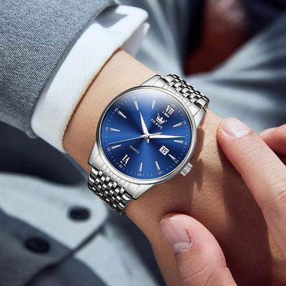 HOTOLEVS Men's Watch,Classic Silver Watches for Men, Waterproof Stainless Steel Roman Numbers Men's Watch Easy to Read