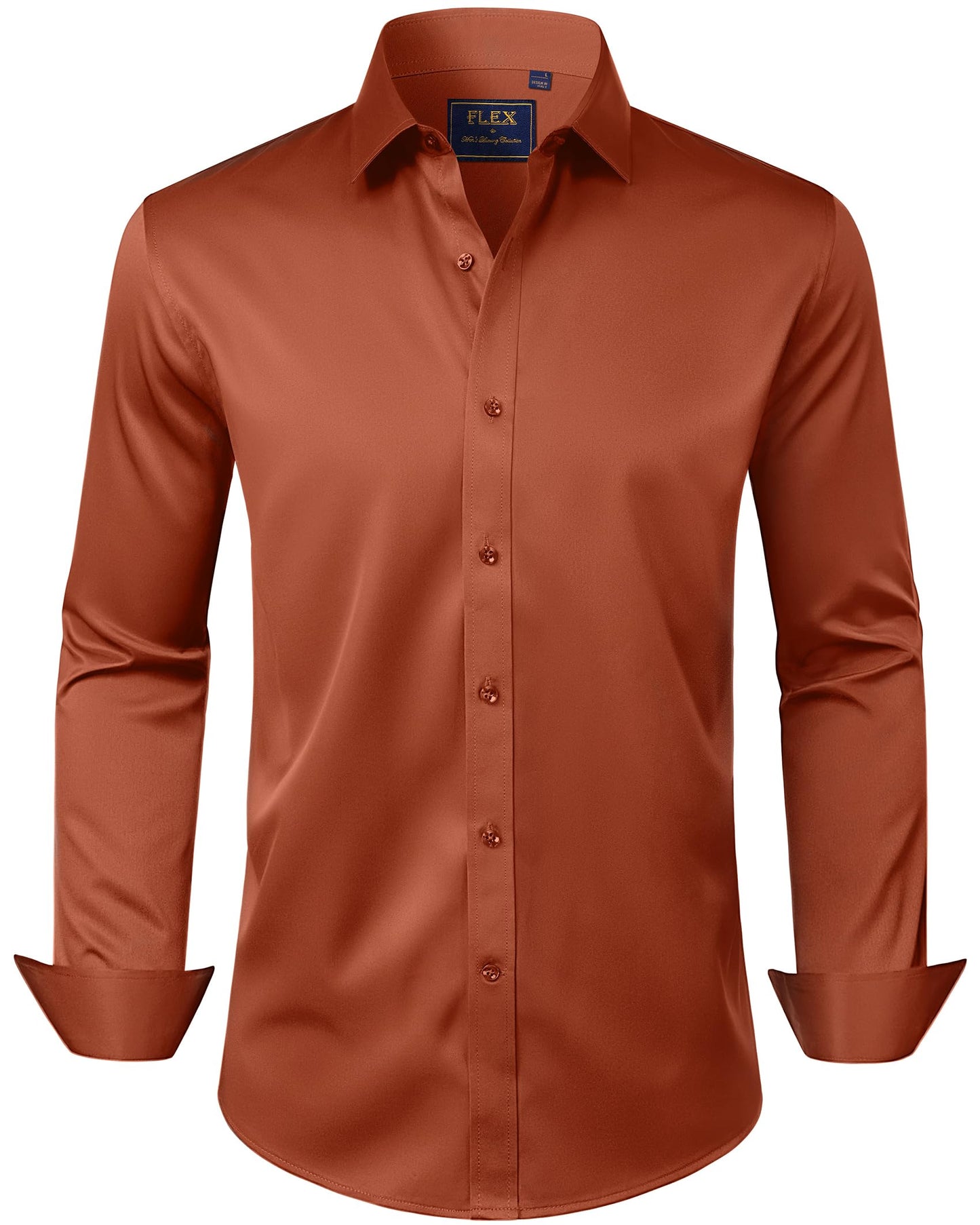HOTJ.VER Men's Dress Shirts Solid Long Sleeve Stretch Wrinkle-Free Formal Shirt Business Casual Button Down Shirts