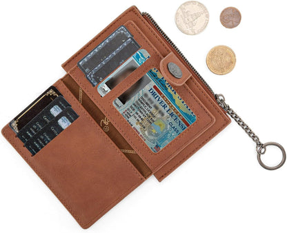 HOTMontana West X Wrangler Small Womens Wallet Slim Credit Card Holder Minimalist Brown Keychain Wallet Compact Western Card Organizers