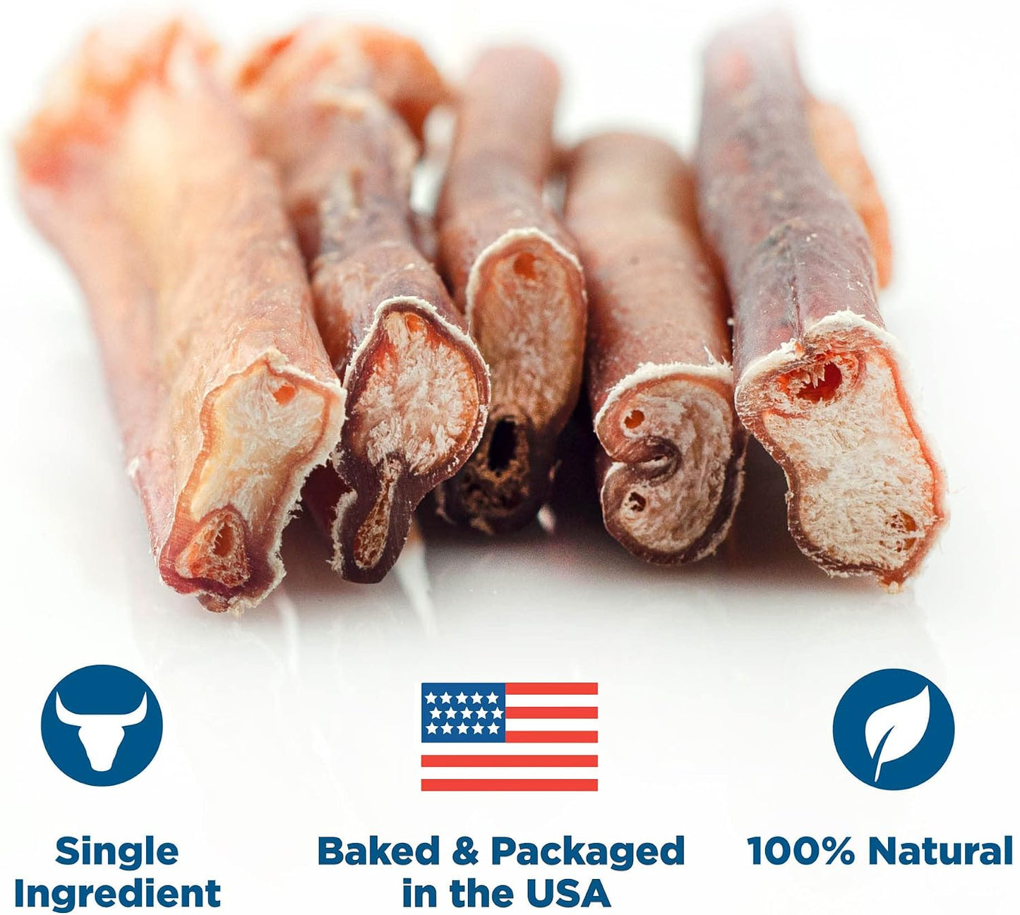 HOTBest Bully Sticks Thick Bully Sticks Dog Chews, 6", 5 Count | 100% grass-fed beef, single ingredient natural dog chews, easily digestible, long lasting, rawhide-free, grain-free
