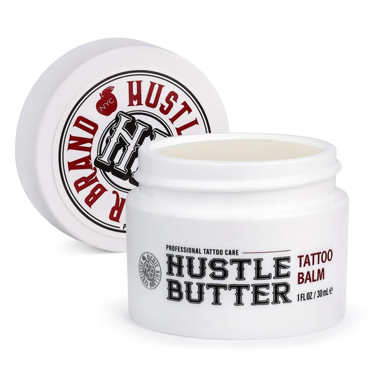 HOTHustle Butter Deluxe – Tattoo Butter for Before, During, and After the Tattoo Process – Lubricates and Moisturizes – 100% Vegan Replacement for Petroleum-Based Products – 1 oz
